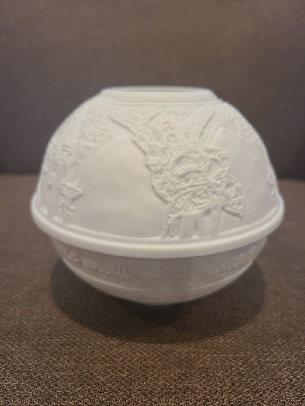 Vintage Limoges bisque porcelain fairy lamp (lithophane tea light holder) - Picture 2 of 7